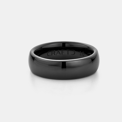 Rounded Ring (Black) 7mm | Tungsten